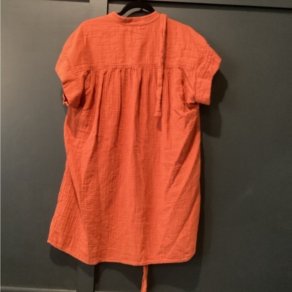 ARITZIA WILFRED free Tahoe copper red  organic cotton gauze Tie Mini dress S - Picture 4 of 11